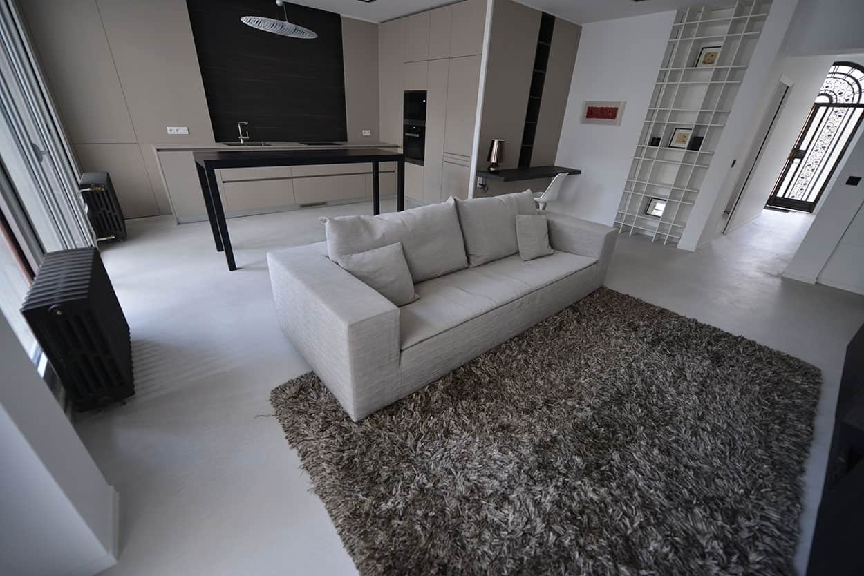 fugenloser Mikrozement - Wohnzimmer - Microtopping®